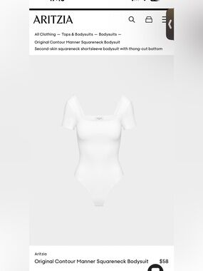 Aritzia White Square-Neck Bodysuit